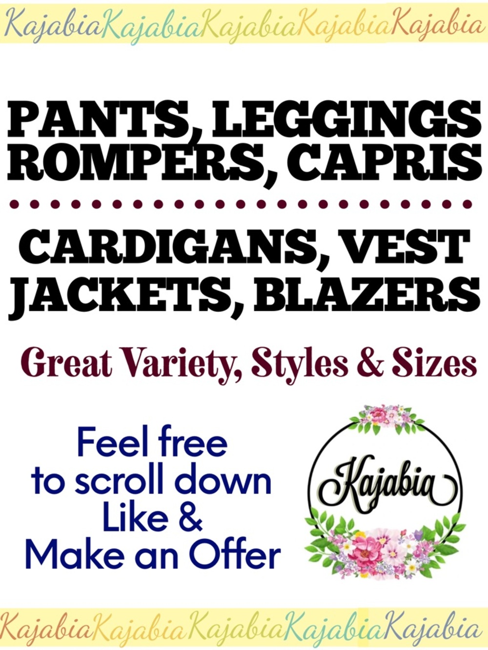 PANTS, JACKETS, LEGGINGS, CAPRIS